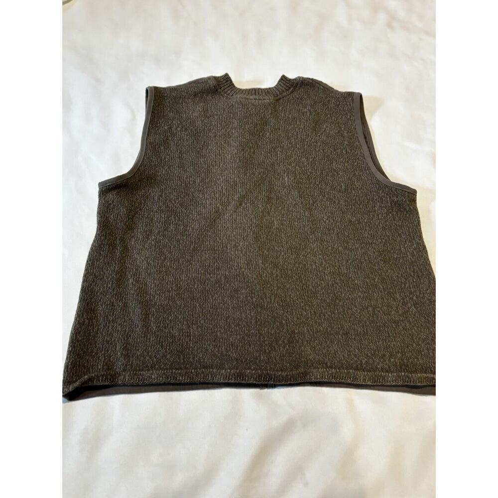 Koret Faux Suede & Knit Sweater Vest Olive Green Women’s Sz 10 Y2k grunge lagen - Picture 8 of 8